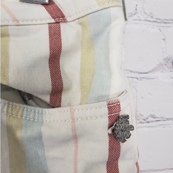 Maison Scotch Striped Cropped Ankle Jeans Pants Boho Bohemian Hippie - Picture 4 of 9